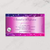 Luxurische roze Paarse gradiënt glitter sterren Lo Visitekaartje (Achterkant)