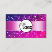 Luxurische roze Paarse gradiënt glitter sterren Lo Visitekaartje (Voorkant)