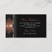 Luxurous Black Brown Squiggings Jewels Ornamental Visitekaartje (Achterkant)