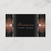 Luxurous Black Brown Squiggings Jewels Ornamental Visitekaartje (Voorkant)