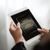 Luxurous Black Polygon Shape Pattern Weddenschap Kaart