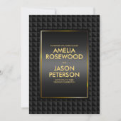 Luxurous Black Polygon Shape Pattern Weddenschap Kaart (Voorkant)