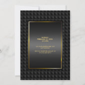 Luxurous Black Polygon Shape Pattern Weddenschap Kaart (Achterkant)