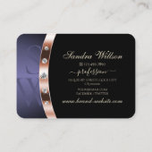 Luxurous Black Roos Gold Blue Monogram juwelen Visitekaartje (Achterkant)