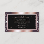 Luxurous Black Roos Gold Sparkle Jewels Initialen Visitekaartje (Achterkant)