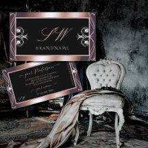 Luxurous Black Roos Gold Sparkle Jewels Initialen