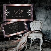 Luxurous Black Roos Gold Sparkle Jewels Initialen Visitekaartje