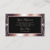 Luxurous Black Roos Gold Sparkle Jewels Ornamenten Visitekaartje (Achterkant)