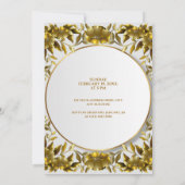 Luxurous Gold-gegraveerd Foliage Wedding Kaart (Achterkant)