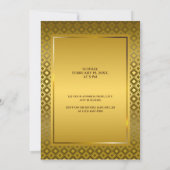 Luxurous Gold Rhombus Carving Pattern Weddenschap Kaart (Achterkant)