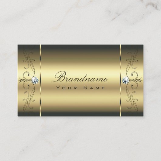 Luxurous Gold Squiggings Jewels Glamoureus Golden Visitekaartje (Voorkant)