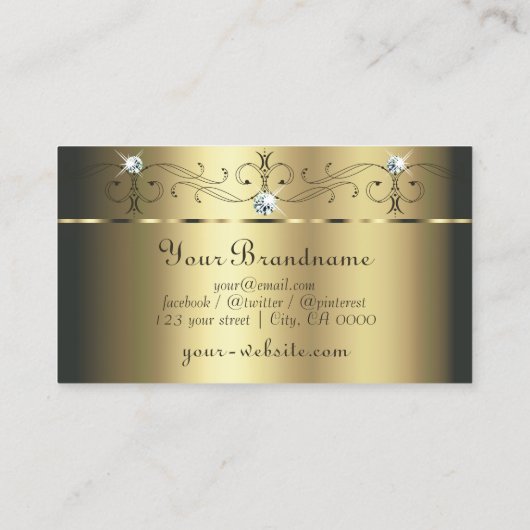 Luxurous Gold Squiggings Jewels Monogram Glamoureu Visitekaartje (Achterkant)