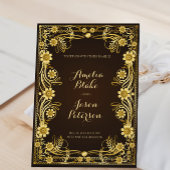 Luxurous Regal Gold Lijst Wedding Kaart