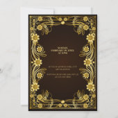 Luxurous Regal Gold Lijst Wedding Kaart (Achterkant)