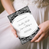 Luxurous Silver Engraved Foliage Wedding Kaart