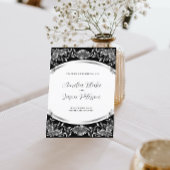 Luxurous Silver Engraved Foliage Wedding Kaart