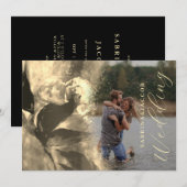 Luxurous Whimisical Roos Abstract Photo Wedding Kaart (Voorkant / Achterkant)