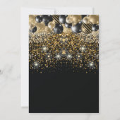Luxury 30th Birthday Black Gold ballon Glitter Kaart (Achterkant)