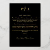 Luxury 3 Wedding Photos Collage Simple Branches Folie Uitnodiging (Achterkant)