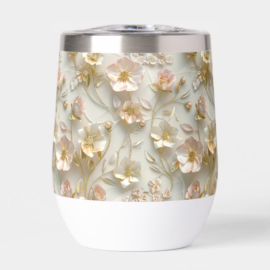 Luxury 3D Embossed Floral Gold Foil Elegant  (Voorkant)