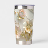 Luxury 3D Embossed Floral Gold Foil Elegant Geïsoleerde Drinkbeker (Links)