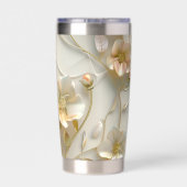 Luxury 3D Embossed Floral Gold Foil Elegant Geïsoleerde Drinkbeker (Achterkant)