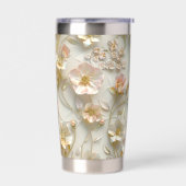 Luxury 3D Embossed Floral Gold Foil Elegant  Geïsoleerde Drinkbeker (Links)