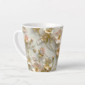 Luxury 3D Embossed Floral Gold Foil Elegant  Latte Mok (Linkerhoek)