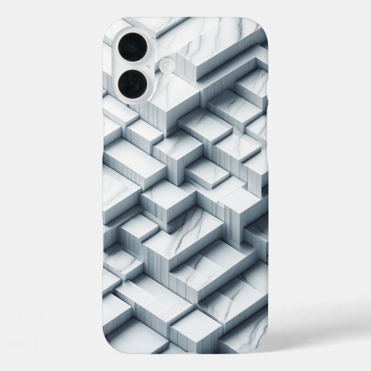 Luxury 3D Geometric White Marble Case - Modern  (Achterkant)