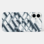 Luxury 3D Geometric White Marble Case - Modern  (Achterkant (horizontaal))