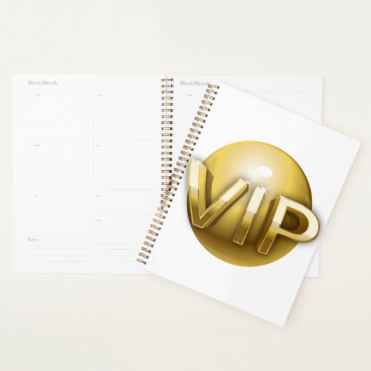 Luxury 3D Gold VIP Emblem Planner (Display)
