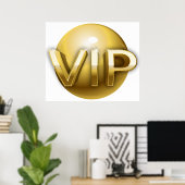 Luxury 3D Gold VIP Emblem Poster (Thuiskantoor)