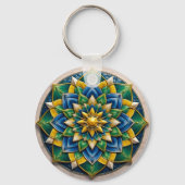 Luxury 3D Mandala Keychain - Geometric Gold & Gree (Achterkant)