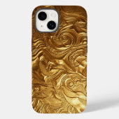 Luxury 3D Metallic Liquid Gold Texture iPhone Case (Achterkant)