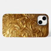 Luxury 3D Metallic Liquid Gold Texture iPhone Case (Achterkant (horizontaal))