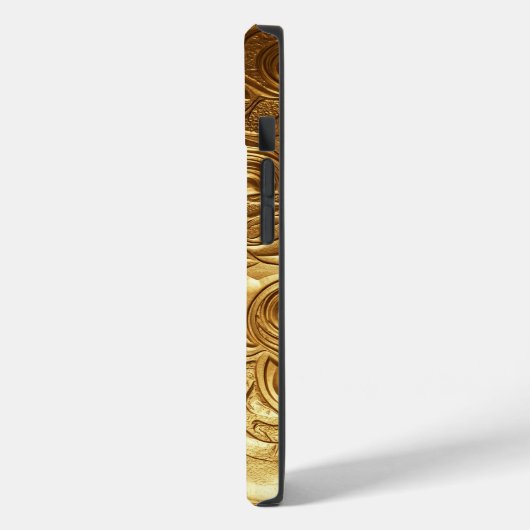 Luxury 3D Metallic Liquid Gold Texture iPhone Case (Achterkant / Links)