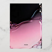 Luxury 3D Pink Glossy Wedding Invitation Folie Uitnodiging (Achterkant)