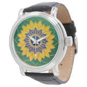Luxury 3D Solar Mandala Keychain - Gold & Emerald  Horloge (Gekanteld)