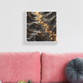 Luxury 3D Topography Abstract - Golden Gold River Canvas Afdruk (Insitu (Woonkamer))