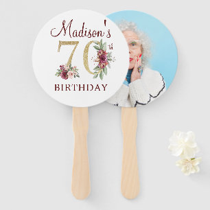 Luxury 70th Birthday Foto Hand Fan Handwaaier