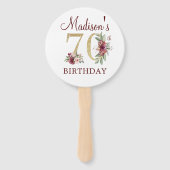 Luxury 70th Birthday Foto Hand Fan Handwaaier (Voorkant)