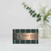 Luxury Abstract Black Green Red Copper Metallic Visitekaartje (Staand voorkant)