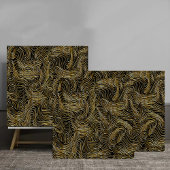 Luxury Abstract Gold Wave Line Pattern Tegeltje