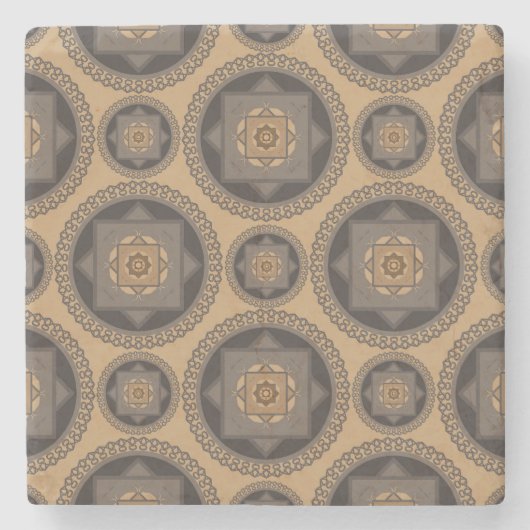 Luxury Abstract Mandala Floral Pattern Stenen Onderzetter (Voorkant)