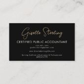 Luxury Accountant CPA QR Code Black Gold Photo  Visitekaartje (Achterkant)