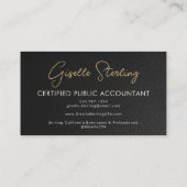 Luxury Accountant CPA QR Code Faux Leather Photo  Visitekaartje (Achterkant)