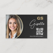 Luxury Accountant CPA QR Code Faux Leather Photo  Visitekaartje (Voorkant)
