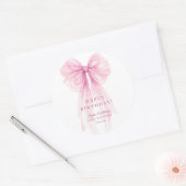 Luxury Acrylic Baby Shower Invitation Clear Pink Ronde Sticker (Envelop)