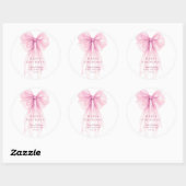 Luxury Acrylic Baby Shower Invitation Clear Pink Ronde Sticker (Vel)