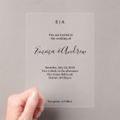 Luxury Acrylic Wedding Invitation | Clear, Custom Acryl Uitnodigingen (Insitu (Draagbaar))